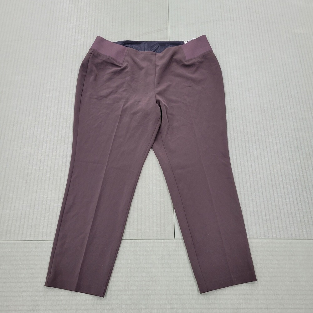 Kim Rogers Tummy Control Pull On Pants NWT‎ Women's 24W Brown Stretch Straight